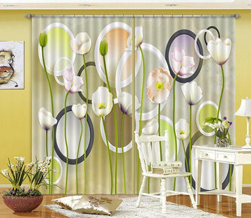 3D Flowers And Rings 448 Curtains Drapes Wallpaper AJ Wallpaper 