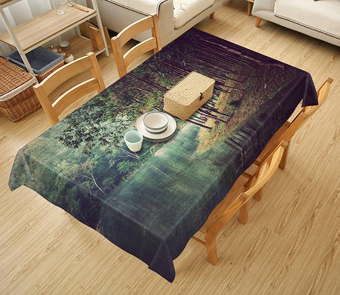 3D Forest Lake 490 Tablecloths Wallpaper AJ Wallpaper 