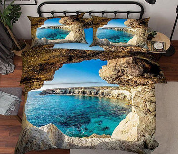 3D Cave Sea Scenery 37 Bed Pillowcases Quilt Wallpaper AJ Wallpaper 