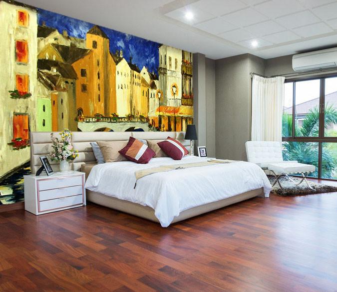 Town Painting Wallpaper AJ Wallpaper 2 