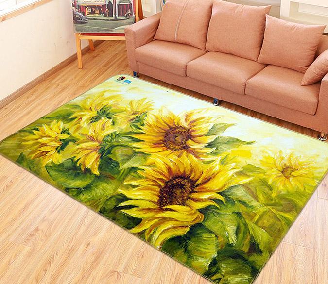 3D Sunflowers Painting 137 Non Slip Rug Mat Mat AJ Creativity Home 