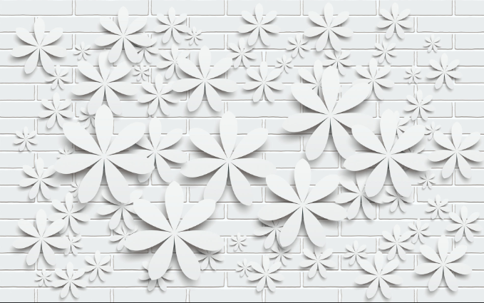 Bricks And Elegant Flowers Wallpaper AJ Wallpaper 2 