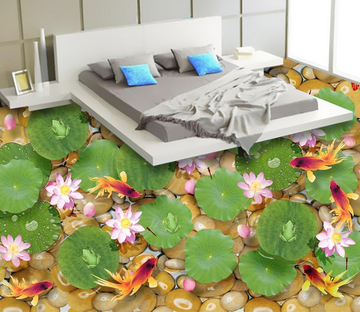3D Elegant Pond Floor Mural Wallpaper AJ Wallpaper 2 