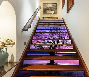 3D Lake Bare Tree 1175 Stair Risers Wallpaper AJ Wallpaper 
