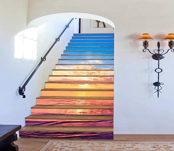 3D Vast Sea Sunset 1562 Stair Risers Wallpaper AJ Wallpaper 