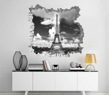 3D Paris Eiffel Tower 239 Broken Wall Murals Wallpaper AJ Wallpaper 