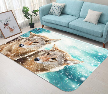 3D Snowing Field Wolves 115 Non Slip Rug Mat Mat AJ Creativity Home 