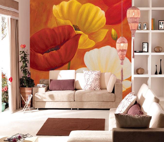 Bright Flowers Painting Wallpaper AJ Wallpaper 2 