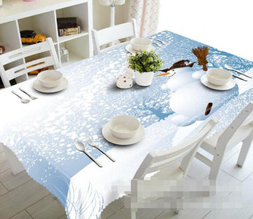3D Snowing Field Snowman 1438 Tablecloths Wallpaper AJ Wallpaper 