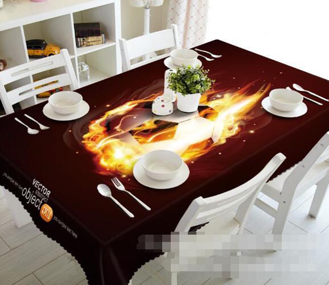 3D Football Flame 1375 Tablecloths Wallpaper AJ Wallpaper 