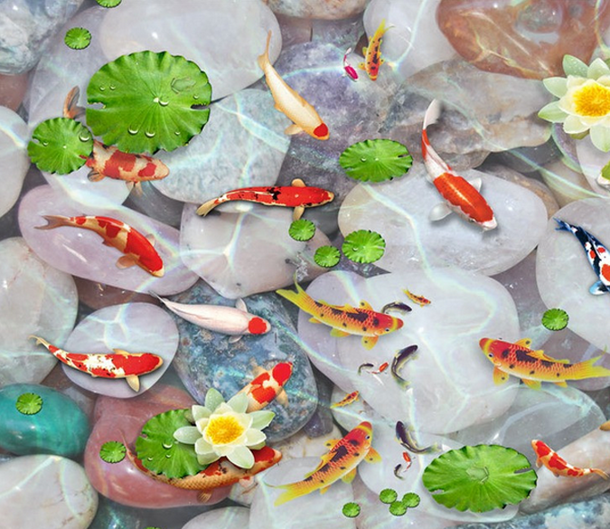 3D Crystal Clear Pond Floor Mural Wallpaper AJ Wallpaper 2 