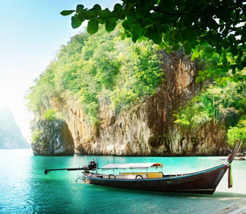 Seaside Fishing Boat Wallpaper AJ Wallpaper 