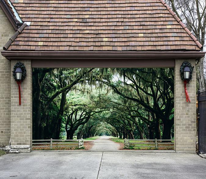 3D Roadside Lush Trees 152 Garage Door Mural Wallpaper AJ Wallpaper 
