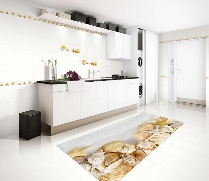 3D Shells Couches Starfishes 30 Kitchen Mat Floor Mural Wallpaper AJ Wallpaper 