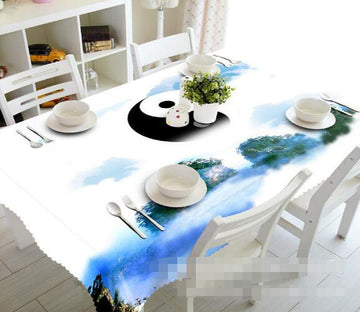 3D Foggy Mountains Pattern 908 Tablecloths Wallpaper AJ Wallpaper 
