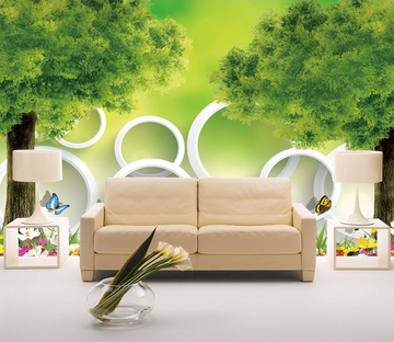 Lush Trees And Circles Wallpaper AJ Wallpaper 