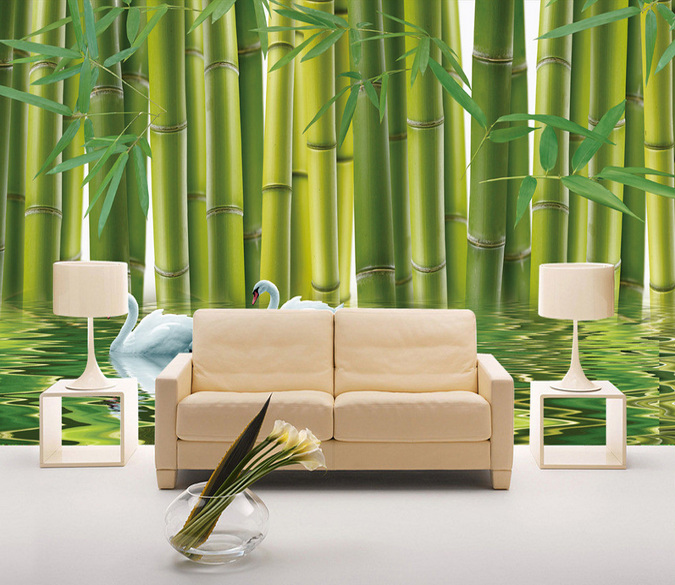 Bamboo Forest Swans Wallpaper AJ Wallpaper 