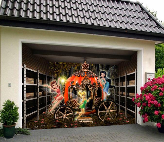 3D Elves Pumpkin Carriage 398 Garage Door Mural Wallpaper AJ Wallpaper 