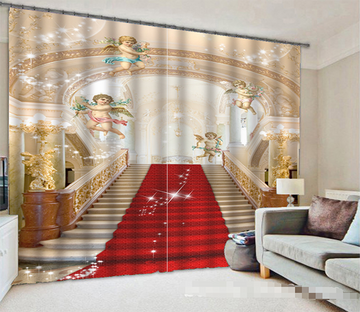 3D Stairway Lovely Angels 1055 Curtains Drapes Wallpaper AJ Wallpaper 