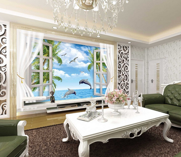 Window Ocean Animals Wallpaper AJ Wallpaper 