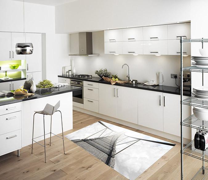 3D Suspension Bridge 66 Kitchen Mat Floor Mural Wallpaper AJ Wallpaper 