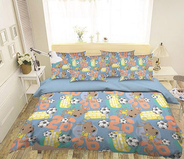 3D Dog Playing Football 325 Bed Pillowcases Quilt Wallpaper AJ Wallpaper 