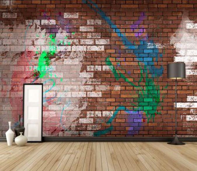 Graffiti Brick Color Wallpaper AJ Wallpaper 