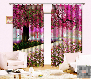 3D Tree Gorgeous Flowers 1014 Curtains Drapes Wallpaper AJ Wallpaper 