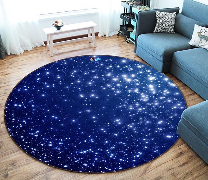 3D Shining Stars 8 Round Non Slip Rug Mat Mat AJ Creativity Home 