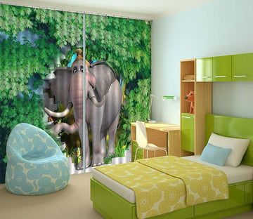 3D Lovely Elephant Curtains Drapes Wallpaper AJ Wallpaper 