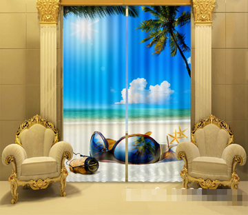 3D Beach Sunglasses 1157 Curtains Drapes Wallpaper AJ Wallpaper 