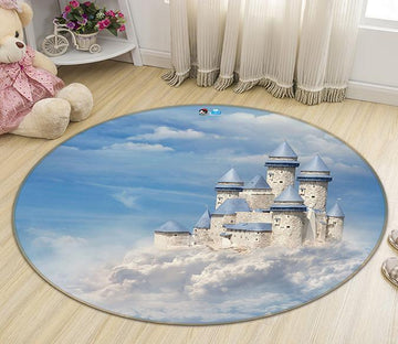 3D Castle In The Clouds 116 Round Non Slip Rug Mat Mat AJ Creativity Home 