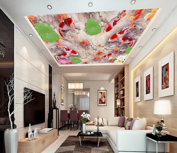 Fish Pond Pebbles Wallpaper AJ Wallpaper 