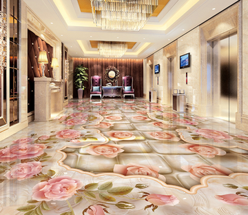 3D Flowers Floor Mural Wallpaper AJ Wallpaper 2 
