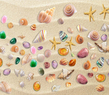 3D Beach Colorful Treasures Floor Mural Wallpaper AJ Wallpaper 2 