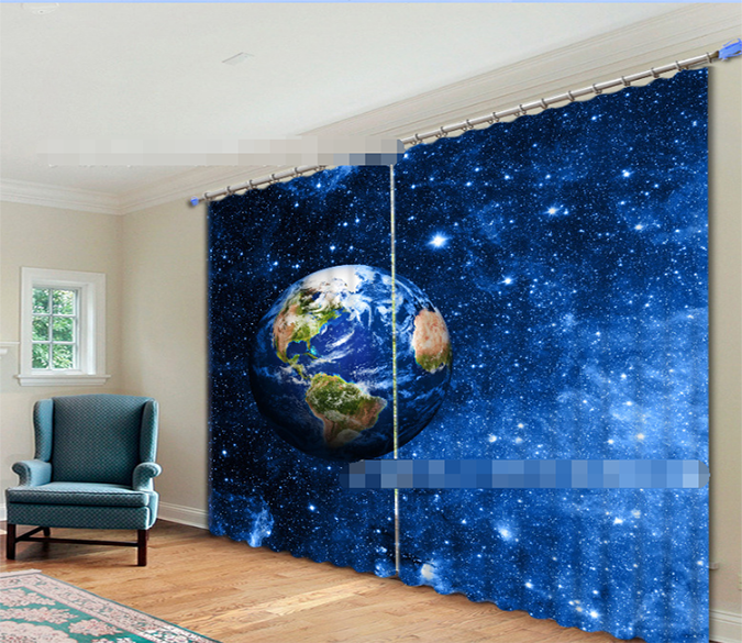 3D Stars Sky Earth 2137 Curtains Drapes Wallpaper AJ Wallpaper 
