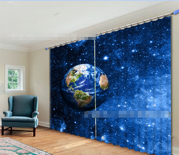 3D Stars Sky Earth 2137 Curtains Drapes Wallpaper AJ Wallpaper 