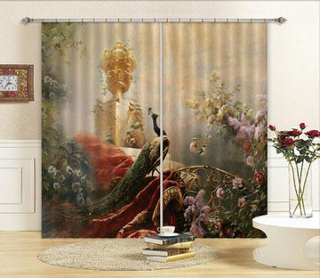 3D Trophy And Peacock 396 Curtains Drapes Wallpaper AJ Wallpaper 