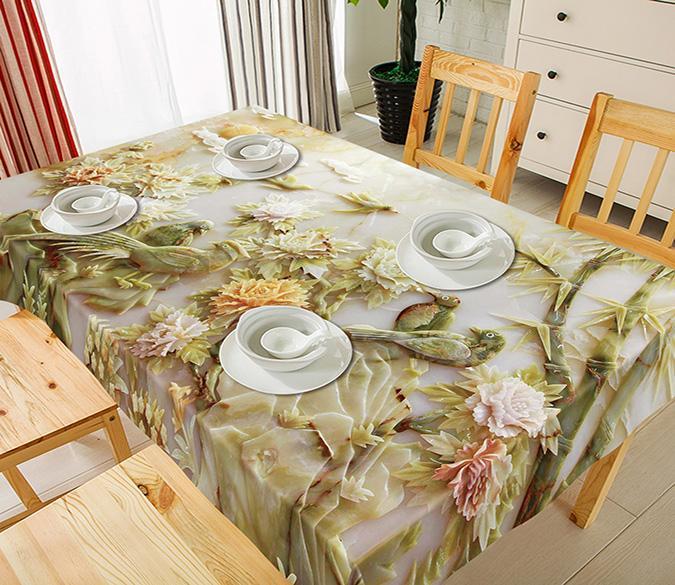 3D Flowers Birds Carvings 166 Tablecloths Wallpaper AJ Wallpaper 