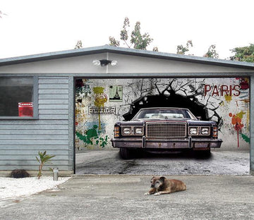 3D Rusty Car Graffiti 388 Garage Door Mural Wallpaper AJ Wallpaper 