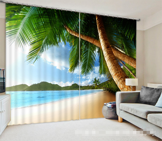 3D Beach Scenery 1316 Curtains Drapes Wallpaper AJ Wallpaper 