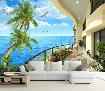 Balcony Beautiful Ocean Wallpaper AJ Wallpaper 
