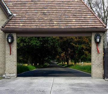 3D Road Lush Trees 194 Garage Door Mural Wallpaper AJ Wallpaper 