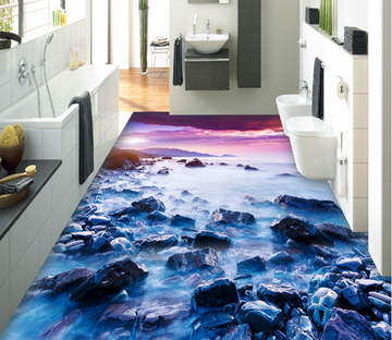 3D Coast Stones Floor Mural Wallpaper AJ Wallpaper 2 