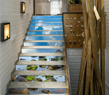 3D Sea Stones And Birds 71 Stair Risers Wallpaper AJ Wallpaper 