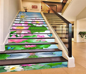 3D Charming Lotus Flowers 1422 Stair Risers Wallpaper AJ Wallpaper 
