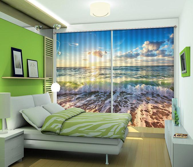 3D Pretty Sea Sunset 106 Curtains Drapes Wallpaper AJ Wallpaper 