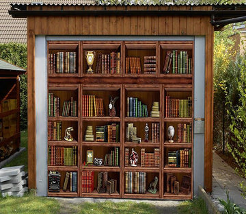 3D Bookcase 62 Garage Door Mural Wallpaper AJ Wallpaper 