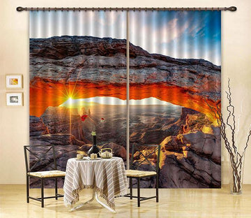 3D Stone Mountain Sunset 121 Curtains Drapes Wallpaper AJ Wallpaper 