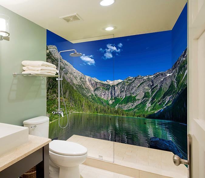 3D Alpine Lake 28 Bathroom Wallpaper Wallpaper AJ Wallpaper 